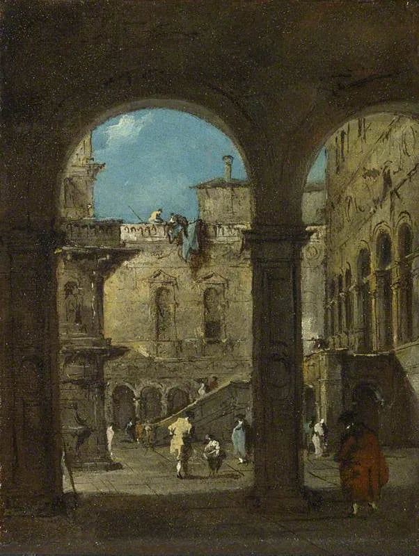 Een architectonisch grillwerk - Francesco Guardi