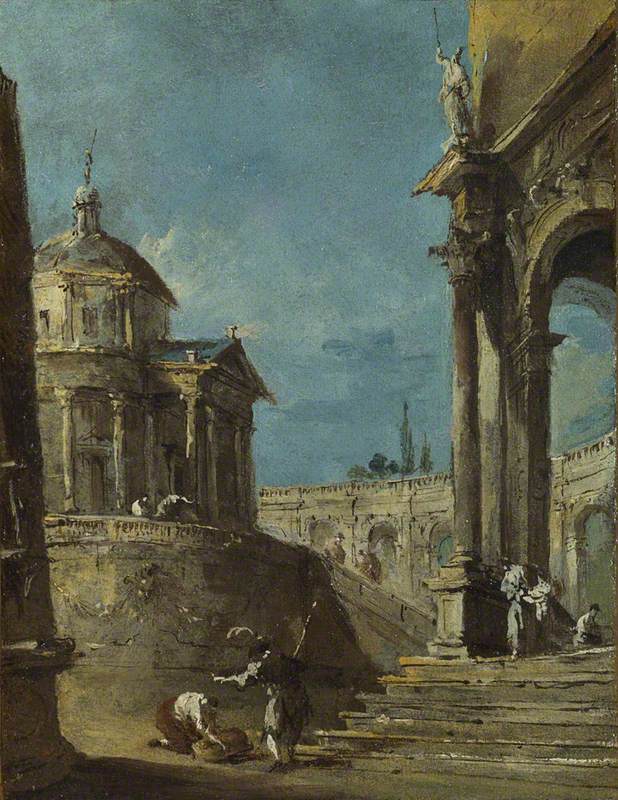 Een architectonisch grillwerk - Francesco Guardi