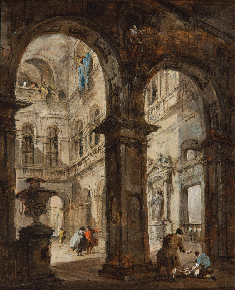 Een architectonisch grillwerk - Francesco Guardi