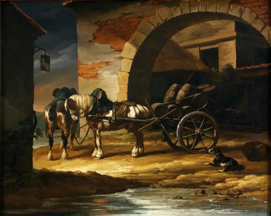 Een kar geladen met vaten - Théodore Géricault