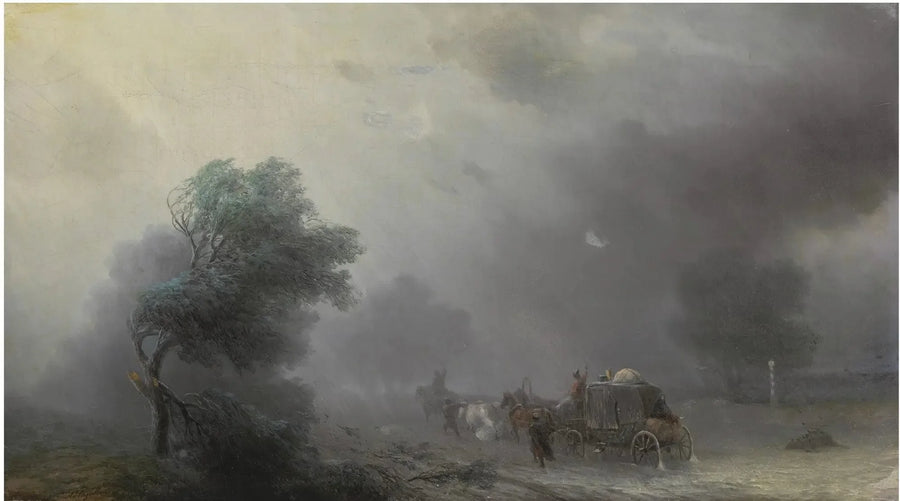 Een karretje in de storm - Ivan Aiëvazovski

Source:
Un chariot dans la tempête - Ivan Aïvazovski