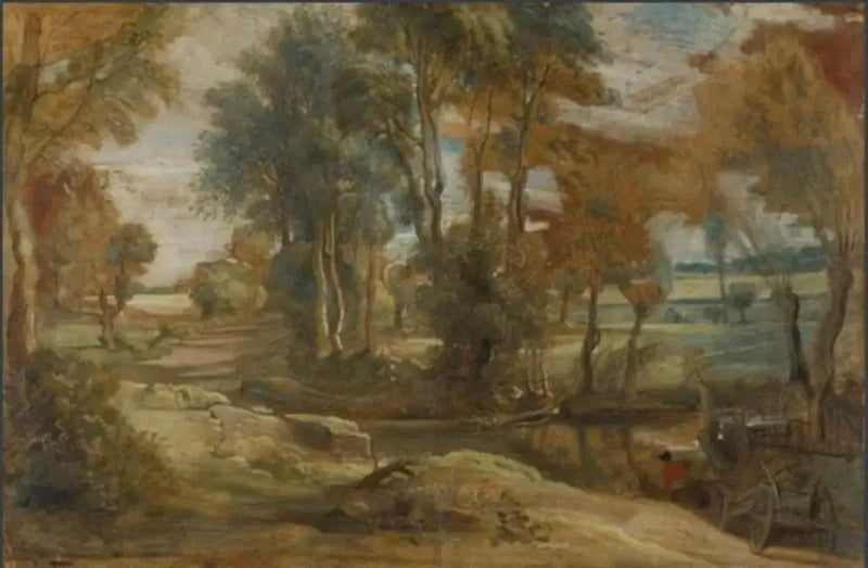 Een draagwagen die een beekje overstak - Peter Paul Rubens