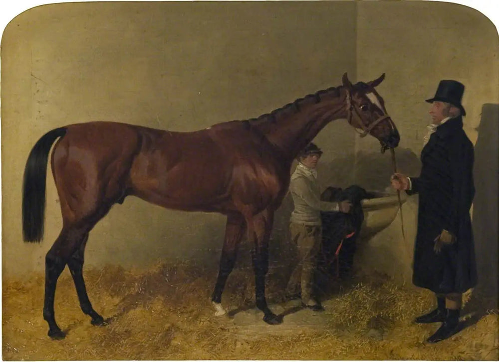 Un cheval de course bai dans un box - John Frederick Herring, Sr. image 1 copie peinte à la main à l’huile