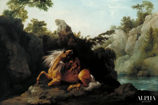 Un cheval dévoré par un lion - George Stubbs - Reproductions de tableaux et peintures haut de gamme