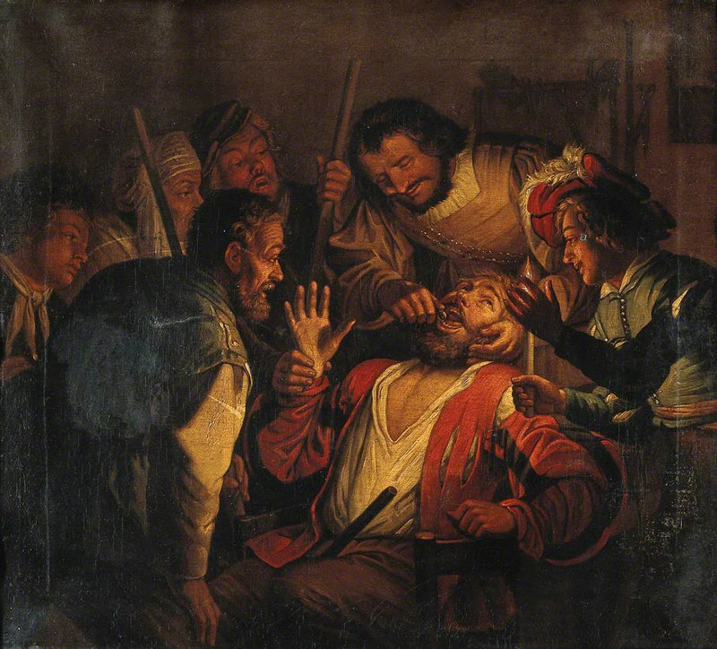 Een chirurg die een tand uithaalt - Gerrit van Honthorst