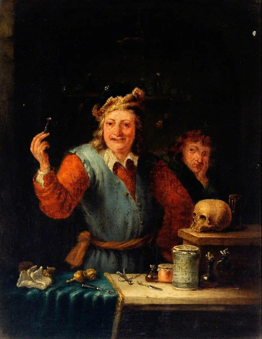 Een chirurg toont een tand die hij heeft verwijderd - David Teniers de Jonge

Source:
Un chirurgien montre une dent qu'il a extraite - David Teniers le Jeune