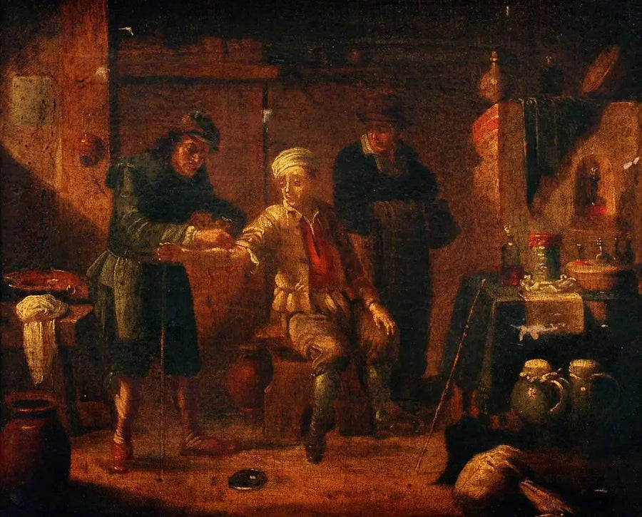 Een chirurg haalt bloed uit de arm van een man - David Teniers de Jonge

Source:
Un chirurgien prélève du sang du bras d'un homme - David Teniers le Jeune