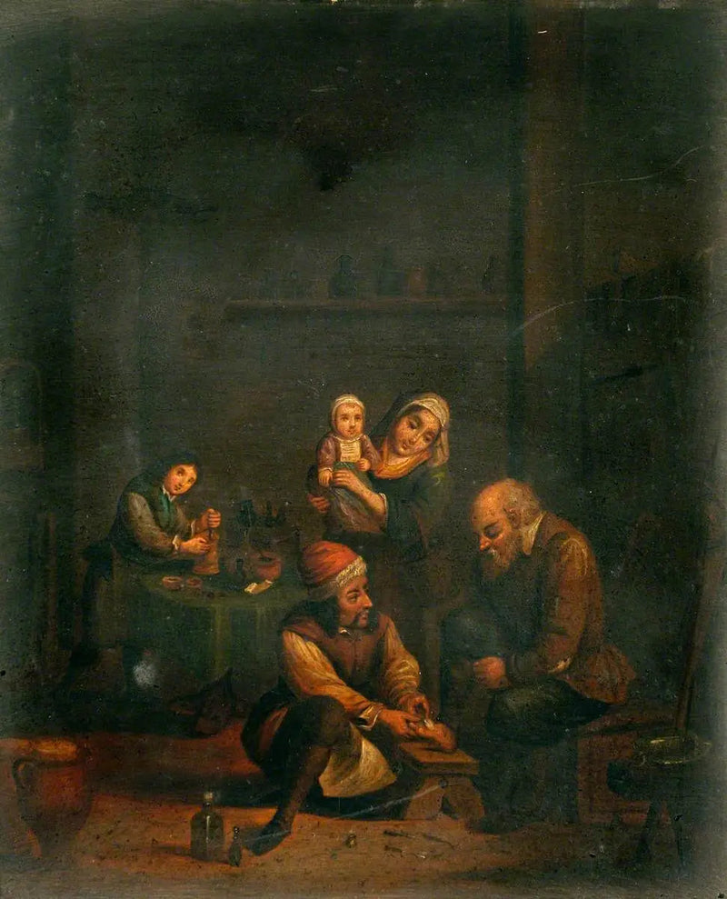 Een chirurg die de voet van een man behandelt en drie andere personages - David Teniers de Jonge

Source:
Un chirurgien soignant le pied d'un homme et trois autres personnages - David Teniers le Jeune