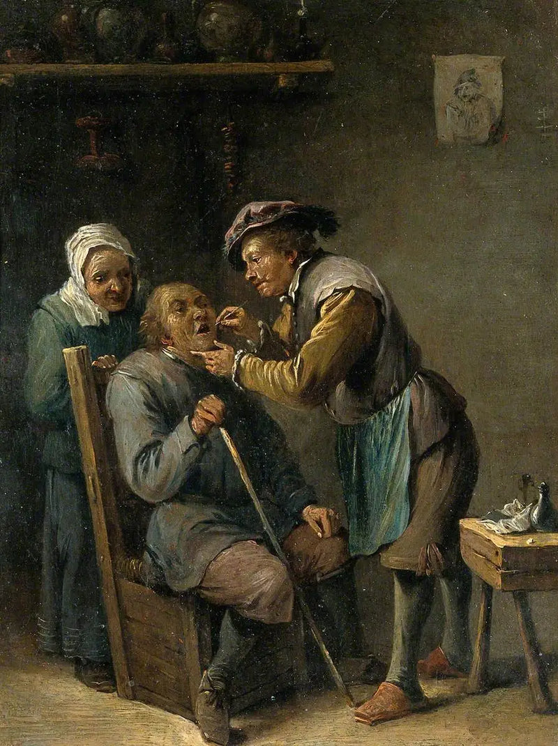 Een chirurg die de tanden van een zittende man behandelt - David Teniers de Jonge

Source:
Un chirurgien soignant les dents d'un homme assis - David Teniers le Jeune