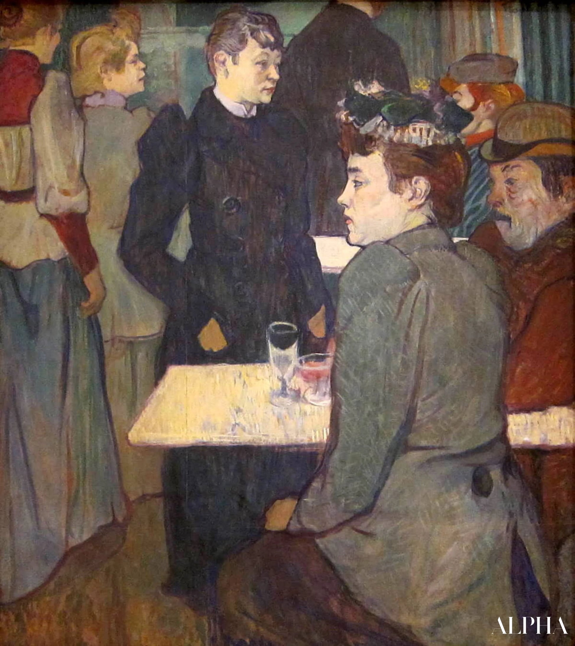 Een hoek in de Moulin de la Galette - Toulouse Lautrec - Reproducties van schilderijen en hoogwaardige schilderijen