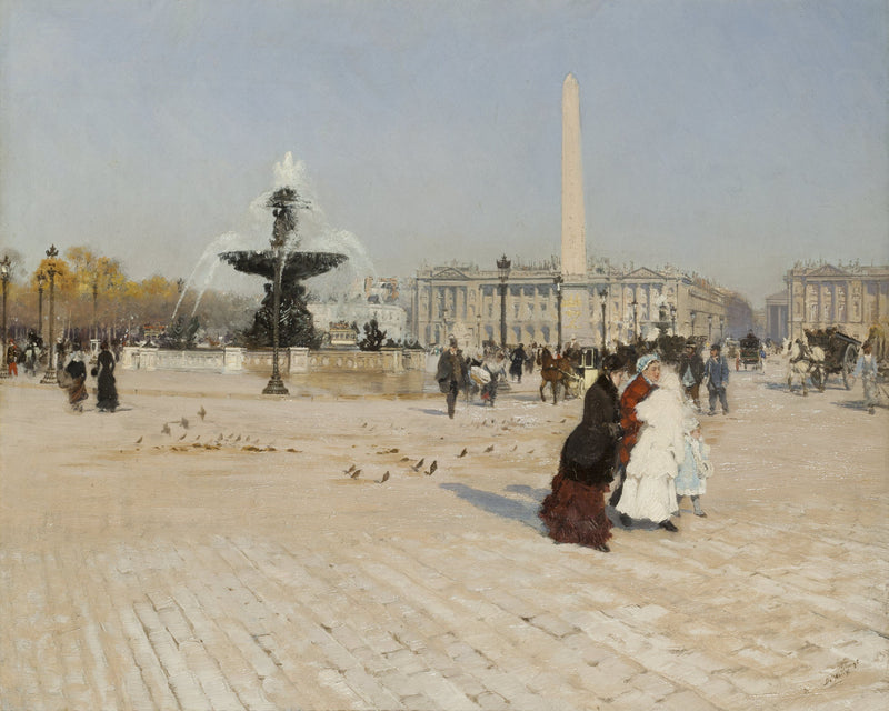 Een hoek van de Concorde-plein in Parijs - Giuseppe De Nittis