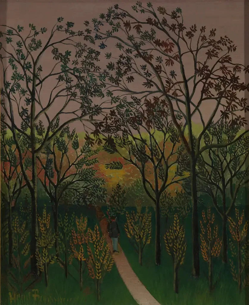 Een hoekje van het plateau van Bellevue. herfst, zonsondergang - Henri Rousseau