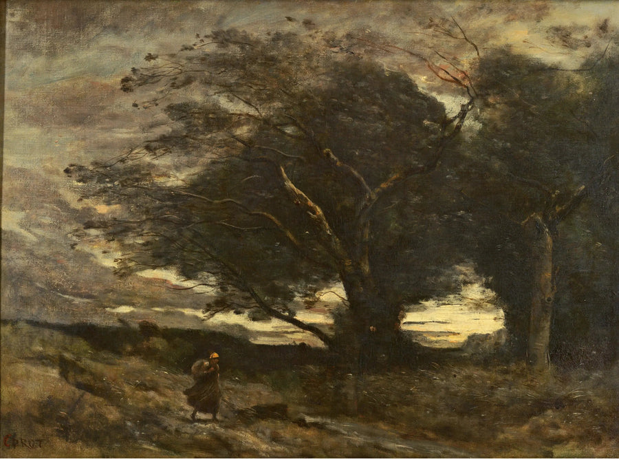 Een windvlaag - Jean-Baptiste Camille Corot