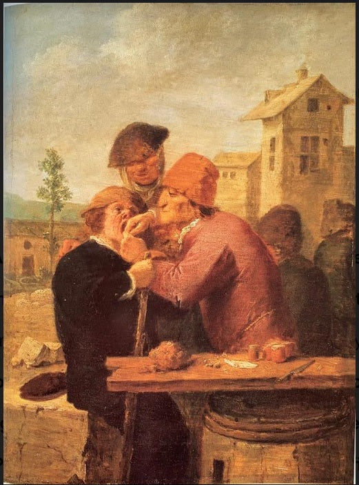 Un dentiste au travail - Adriaen Brouwer image 1 reproduction de peinture à l’huile