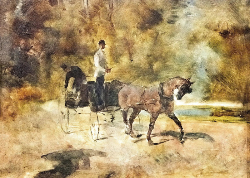 Een hondenkar - Henri de Toulouse-Lautrec