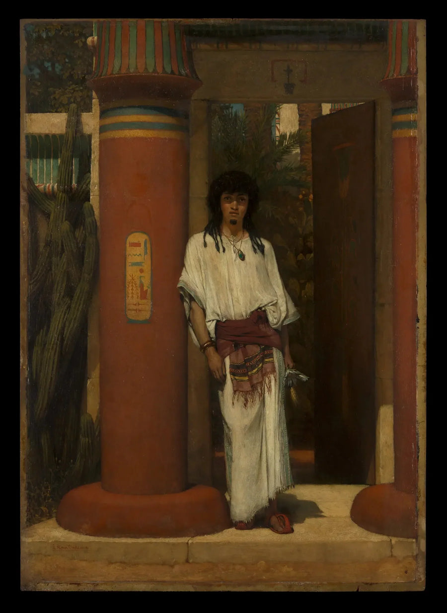 Een Egyptenaar in een deur - Lawrence Alma-Tadema