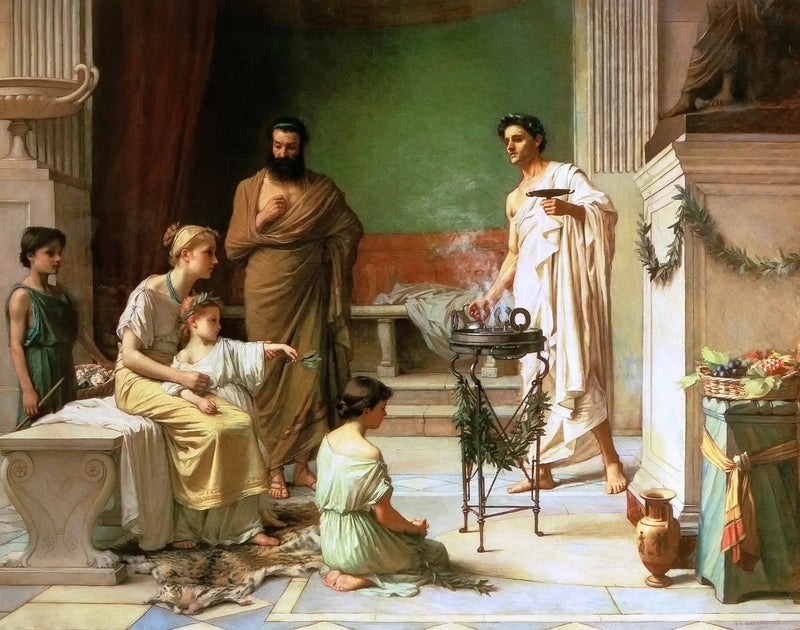 Een zieke jongen gebracht in de tempel van Esculapius - John William Waterhouse