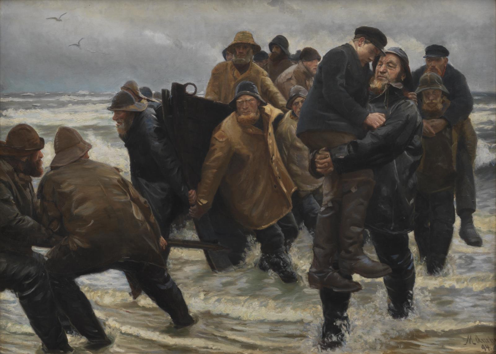 Un équipage secouru - Michael Peter Ancher image 1 reproduction réalisée par Alpha Reproduction