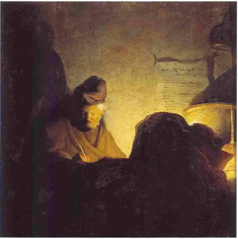 Een geleerde bij het kaarslicht - Rembrandt