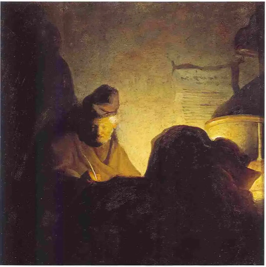 Een geleerde bij het kaarslicht - Rembrandt