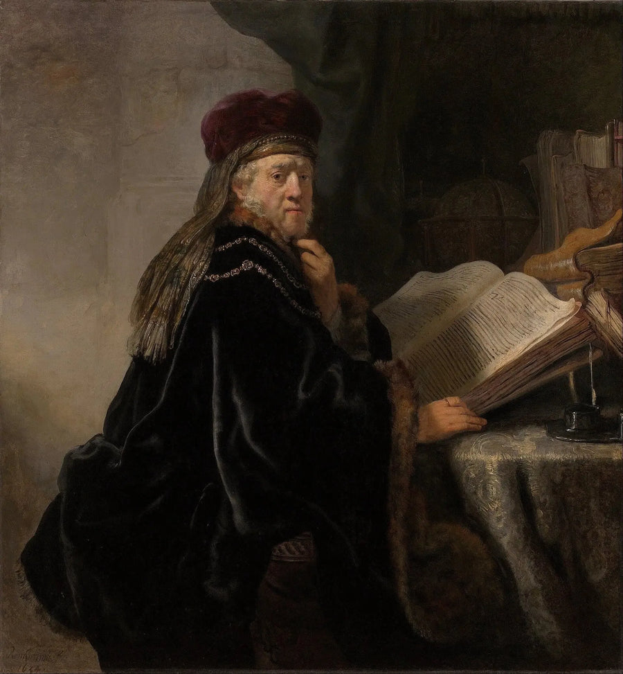 Een geleerde in zijn kantoor - Rembrandt