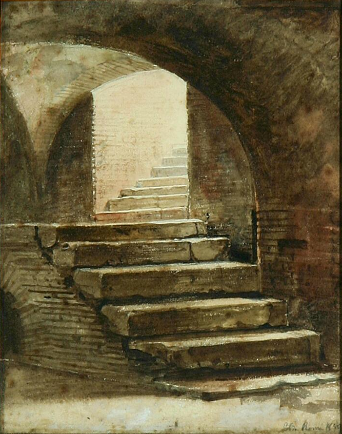 Een trap in Rome. - Carl Heinrich Bloch