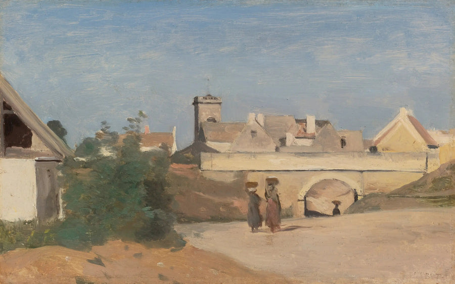 Een buitenwijk van de stad (Rochefort-sur-Mer, Charente) - Jean-Baptiste Camille Corot