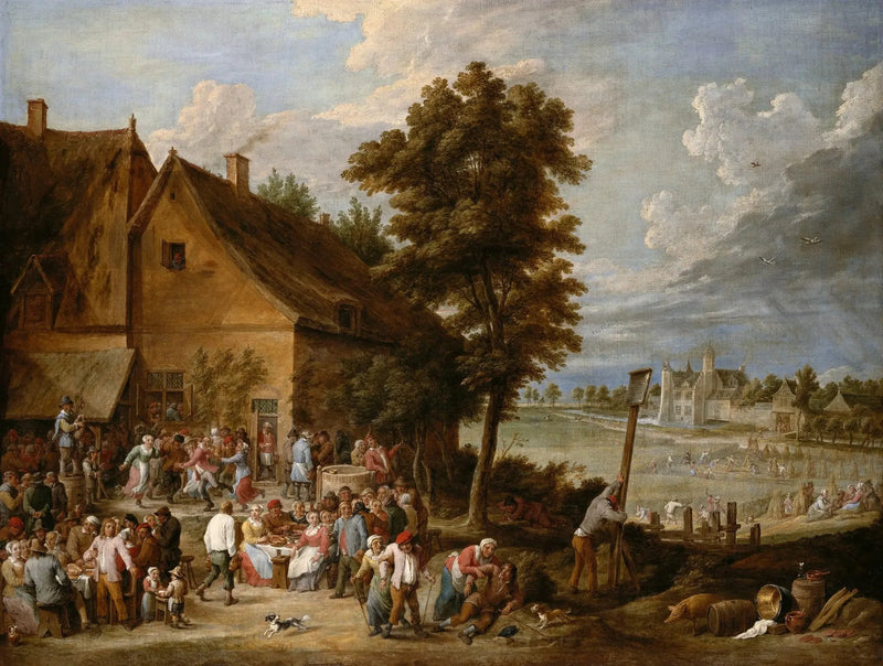 Een feestmaal in de oogsttijd, met het huis van Drij Toren op de achtergrond - David Teniers de Jonge

Source:
Un festin au temps des récoltes, avec la maison de Drij Toren en arrière-plan - David Teniers le Jeune