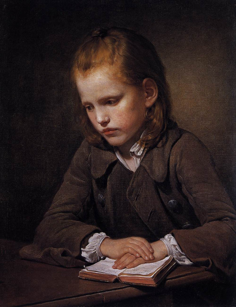 Een jongen met een lesboek - Jean-Baptiste Greuze