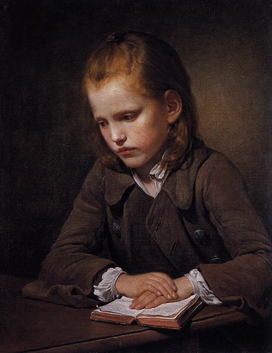 Een jongen met een lesboek - Jean-Baptiste Greuze