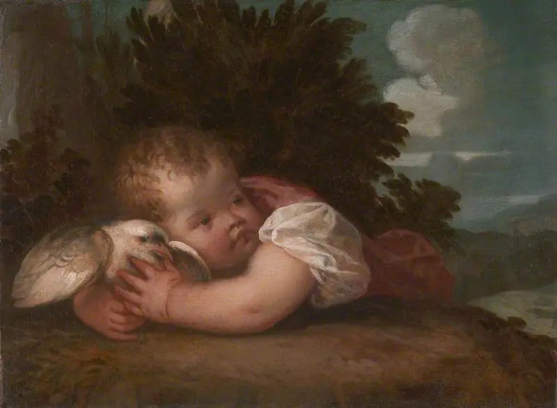 Een jongen met een vogel - Titian