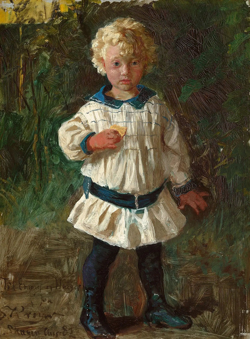 Een blonde jongen. Portret van Jens Drachmann. - Peder Severin Krøyer
