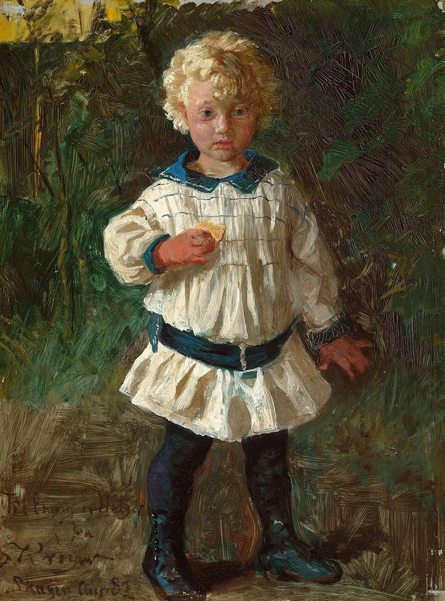 Een blonde jongen. Portret van Jens Drachmann. - Peder Severin Krøyer