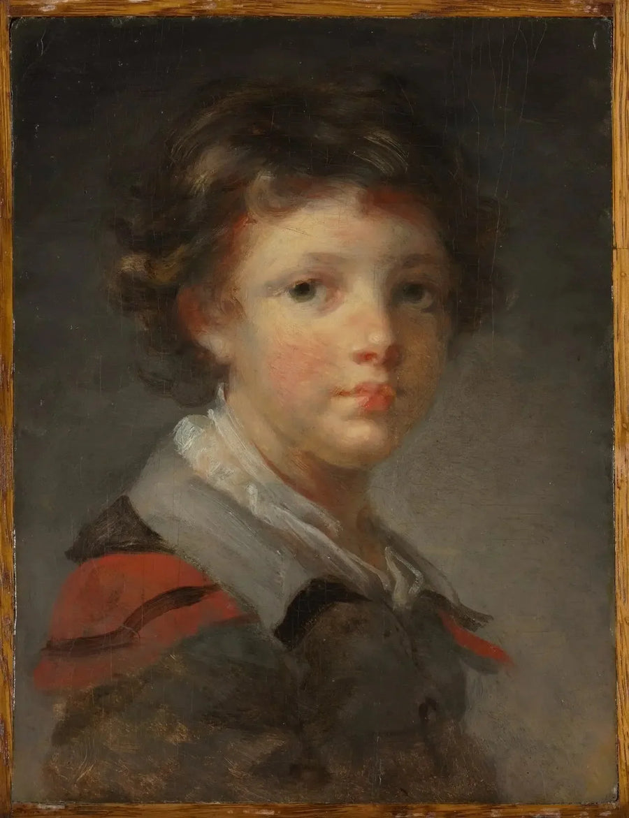 Een jongen in een jas met een rode voering - Jean-Honoré Fragonard