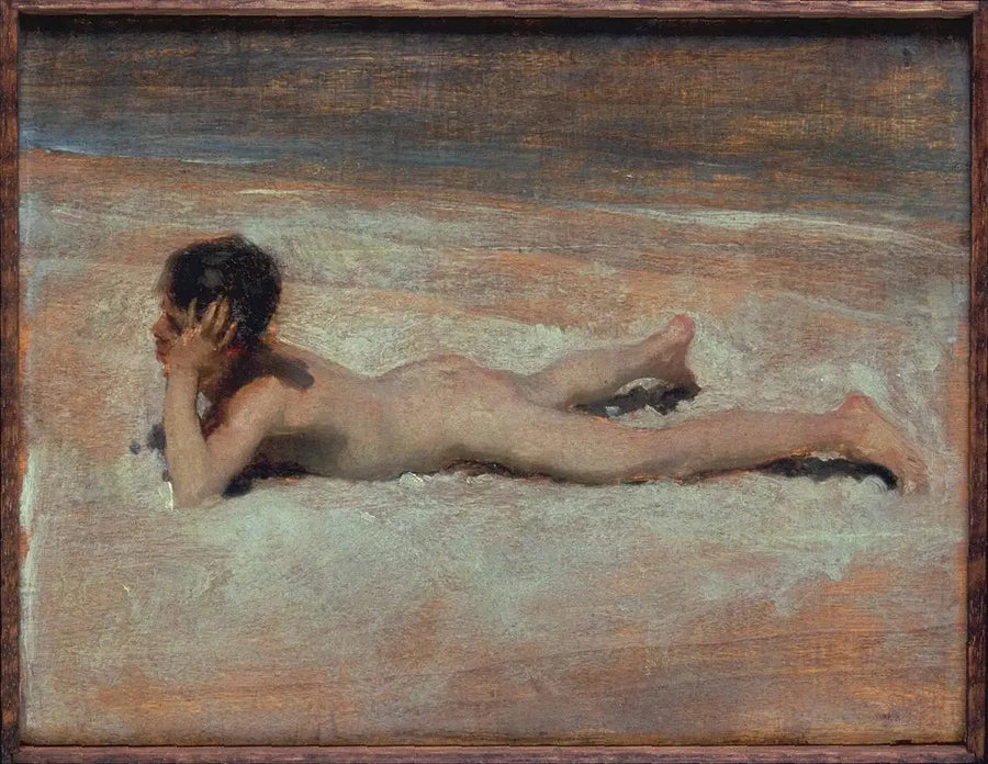 Een naakte jongen op een strand - John Singer Sargent