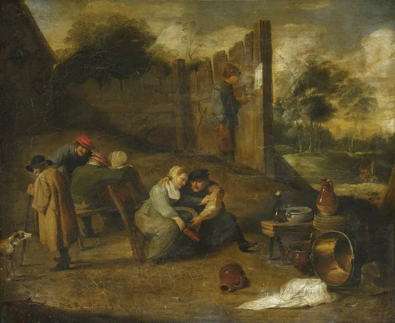 Een groep boeren voor een herberg - David Teniers de Jonge

Source:
Un groupe de paysans devant une taverne - David Teniers le Jeune