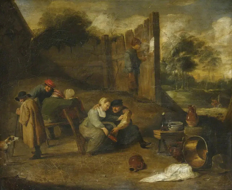 Een groep boeren voor een herberg - David Teniers de Jonge

Source:
Un groupe de paysans devant une taverne - David Teniers le Jeune