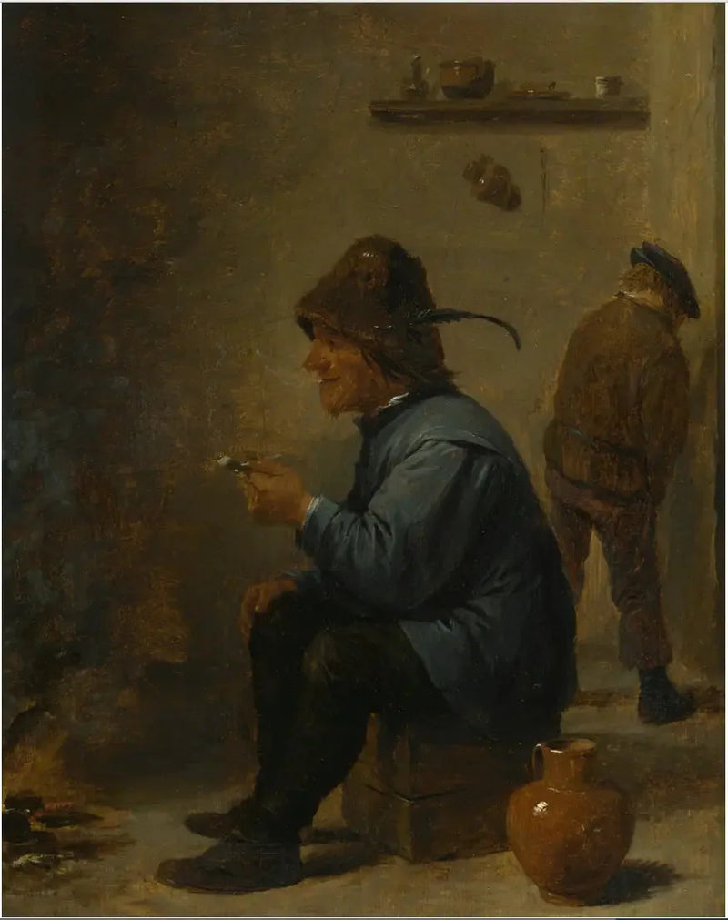 Een man die een pijp vasthoudt en voor een vuur zit in een taverne, een man die in een hoek plast - David Teniers de Jonge

Source:
Un homme tenant une pipe assis devant un feu dans une taverne, un homme urinant dans un coin - David Teniers le Jeune