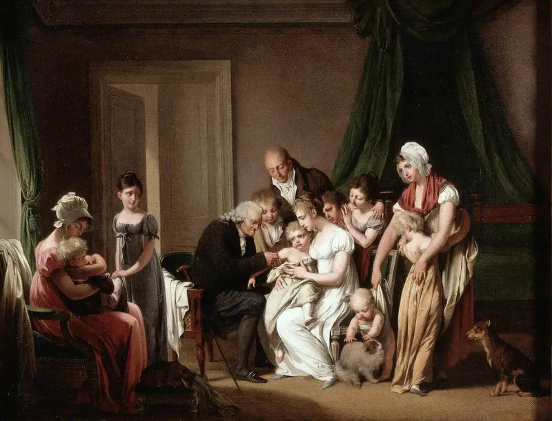 Een man geeft een jong kind gevaccineerd door zijn moeder, onder het toezicht van andere familieleden - Louis-Léopold Boilly

Source:
Un homme vaccine un jeune enfant tenu par sa mère, sous le regard d'autres membres de la famille - Louis-Léopold Boilly