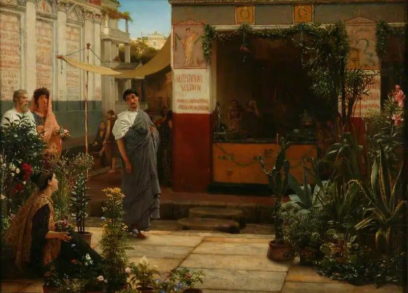 Een Romeinse bloemenmarkt - Lawrence Alma-Tadema