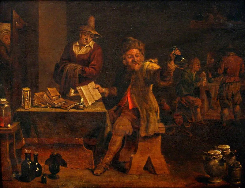 Een arts onderzoekt de urine die door een patiënte is aangeleverd - David Teniers de Jonge

Source:
Un médecin examine l'urine apportée par une patiente - David Teniers le Jeune