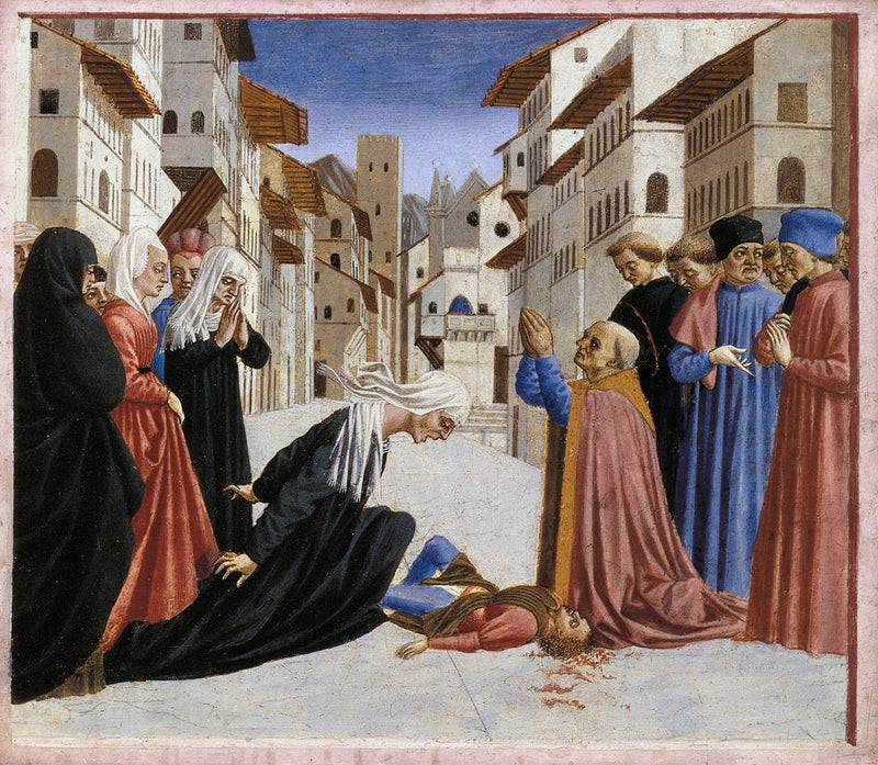 Een wonder van Sint Zénobe - Domenico Veneziano