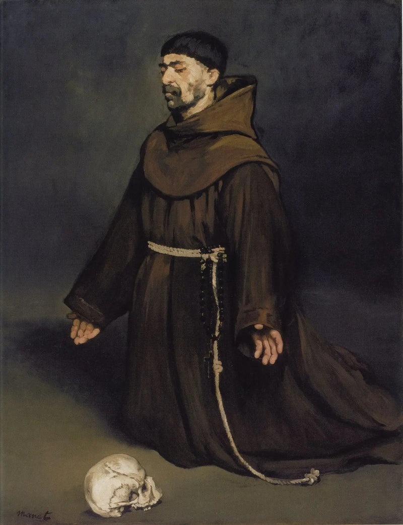 Een monnik in gebed - Édouard Manet