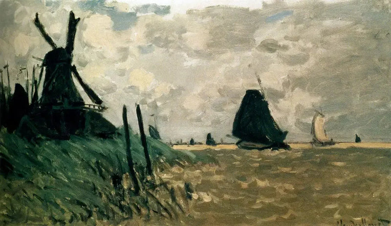 Een windmolen nabij Zaandam - Claude Monet