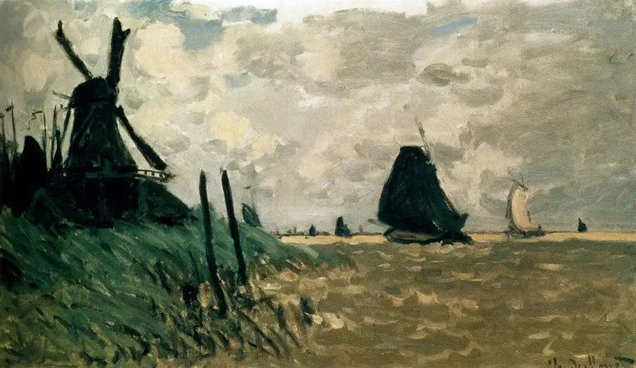 Een windmolen nabij Zaandam - Claude Monet