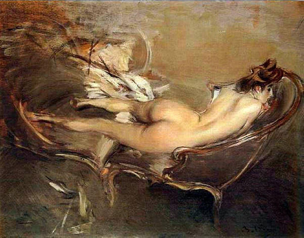 Un nu allongé sur une méridienne - Giovanni Boldini image 1 reproduction artisanale de tableau