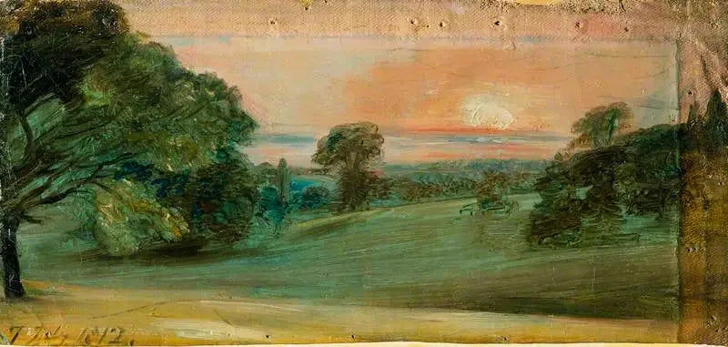 Een landschap bij East Bergholt, 's avonds - John Constable