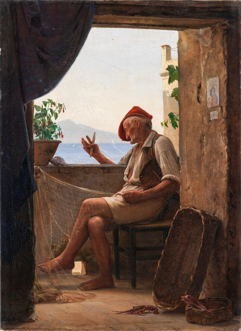 Een visser uit Sorrento, Italië - Carl Heinrich Bloch