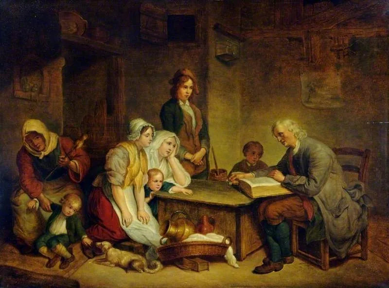 Een vader die de Bijbel leest voor zijn gezin - Jean-Baptiste Greuze