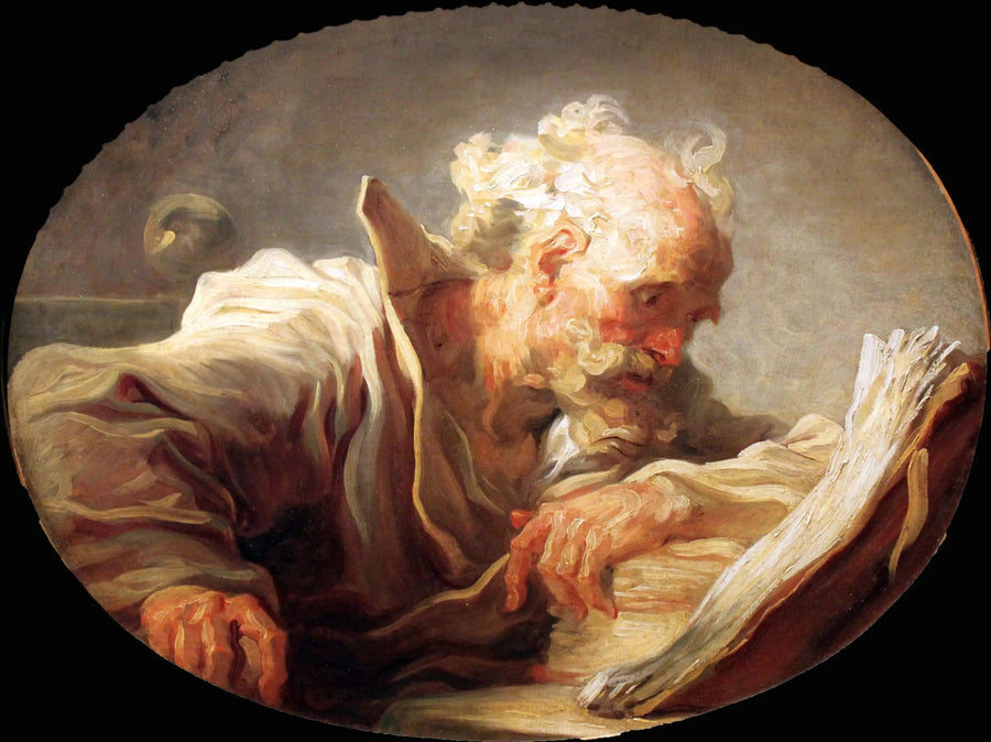 Een filosoof die leest - Jean-Honoré Fragonard
